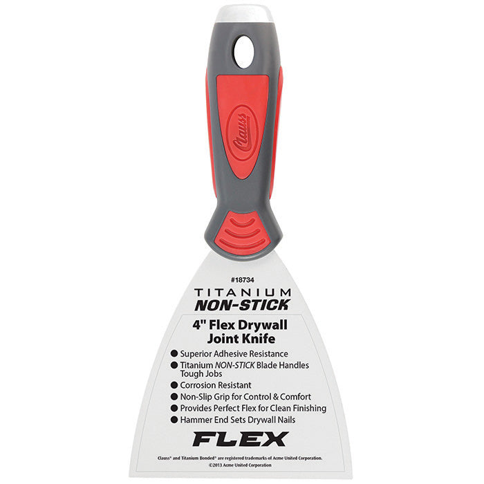 Clauss 4’’ Titanium Non-Stick Flex Drywall Joint Knife - 18734 - Hardware & Industrial Cutting