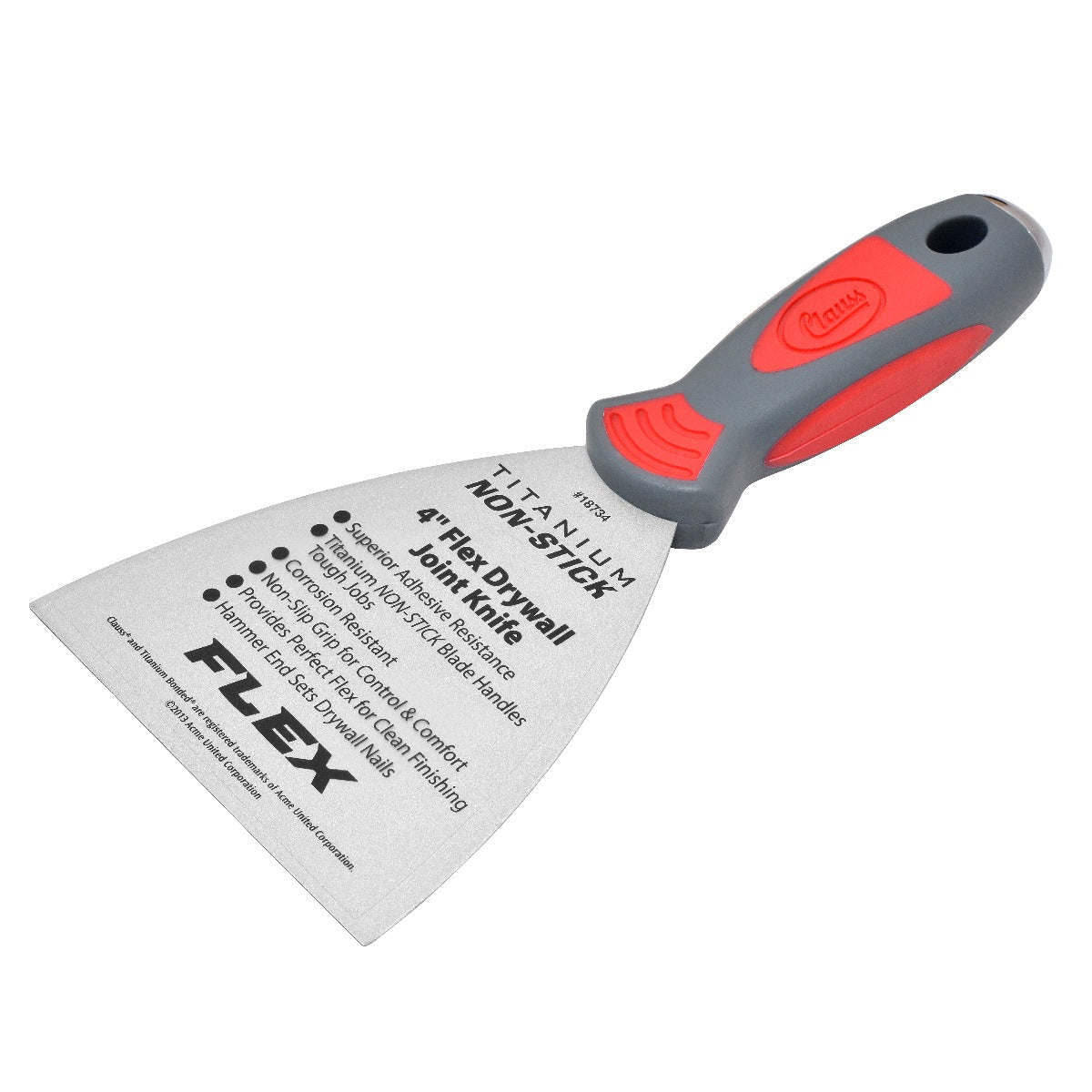 Clauss 4’’ Titanium Non-Stick Flex Drywall Joint Knife - 18734 - Hardware & Industrial Cutting