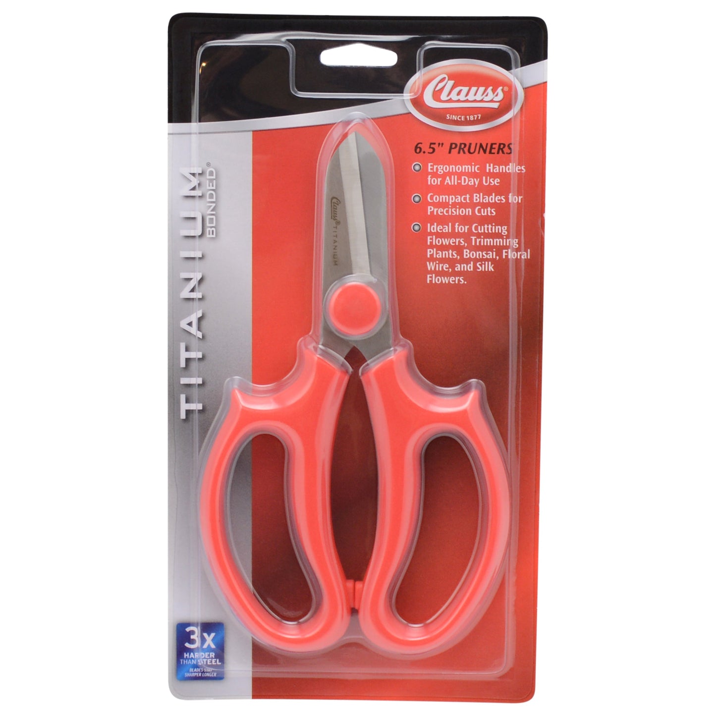 Clauss 6.5in Titanium Pruners Floral and Lawn & Garden