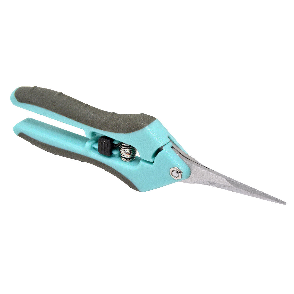 Clauss 6.75” Hydro Straight Titanium Bonded Non-Stick Spring-Assist Snips Blue - Hydroponic
