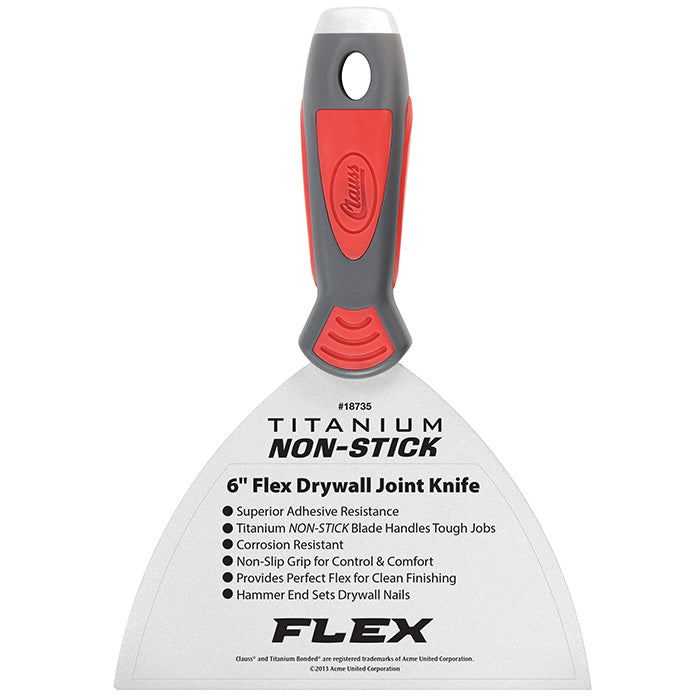 Clauss 6’’ Titanium Non-Stick Flex Drywall Joint Knife - 18735 - Hardware & Industrial Cutting
