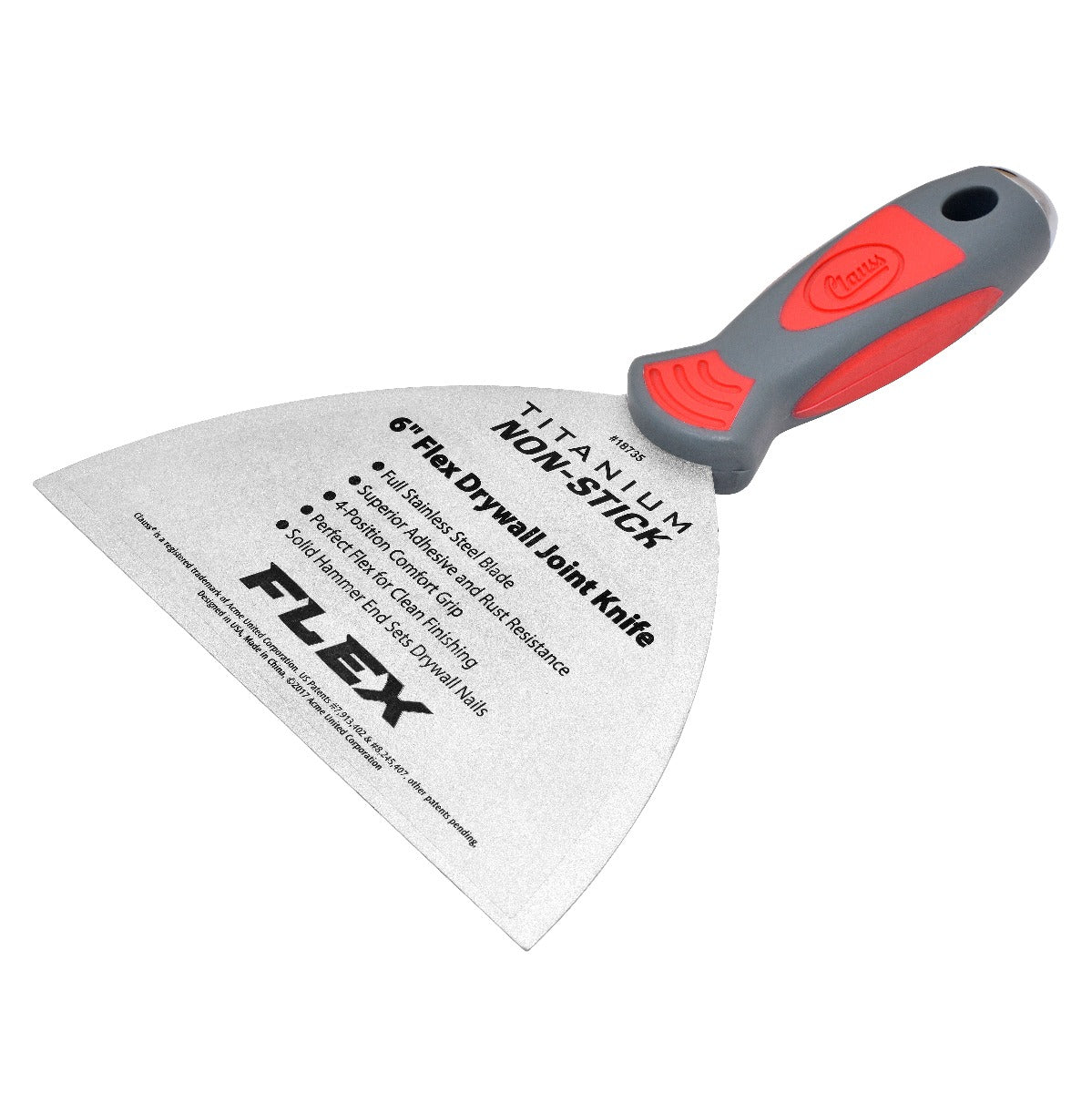 Clauss 6’’ Titanium Non-Stick Flex Drywall Joint Knife - 18735 - Hardware & Industrial Cutting