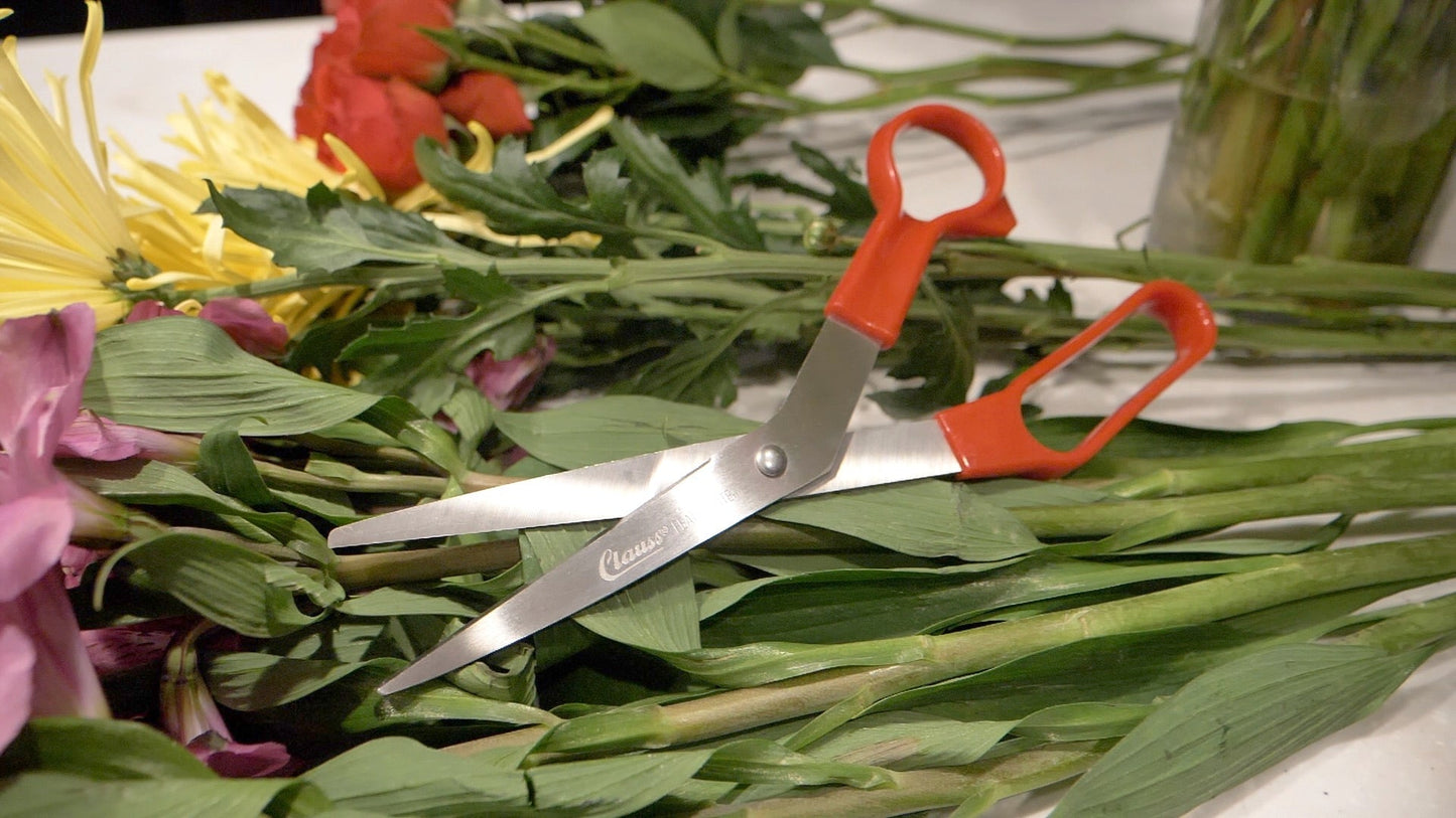 Clauss 8.5’’ Featherlite Bent Shear - Red - 511040 - Floral and Lawn & Garden