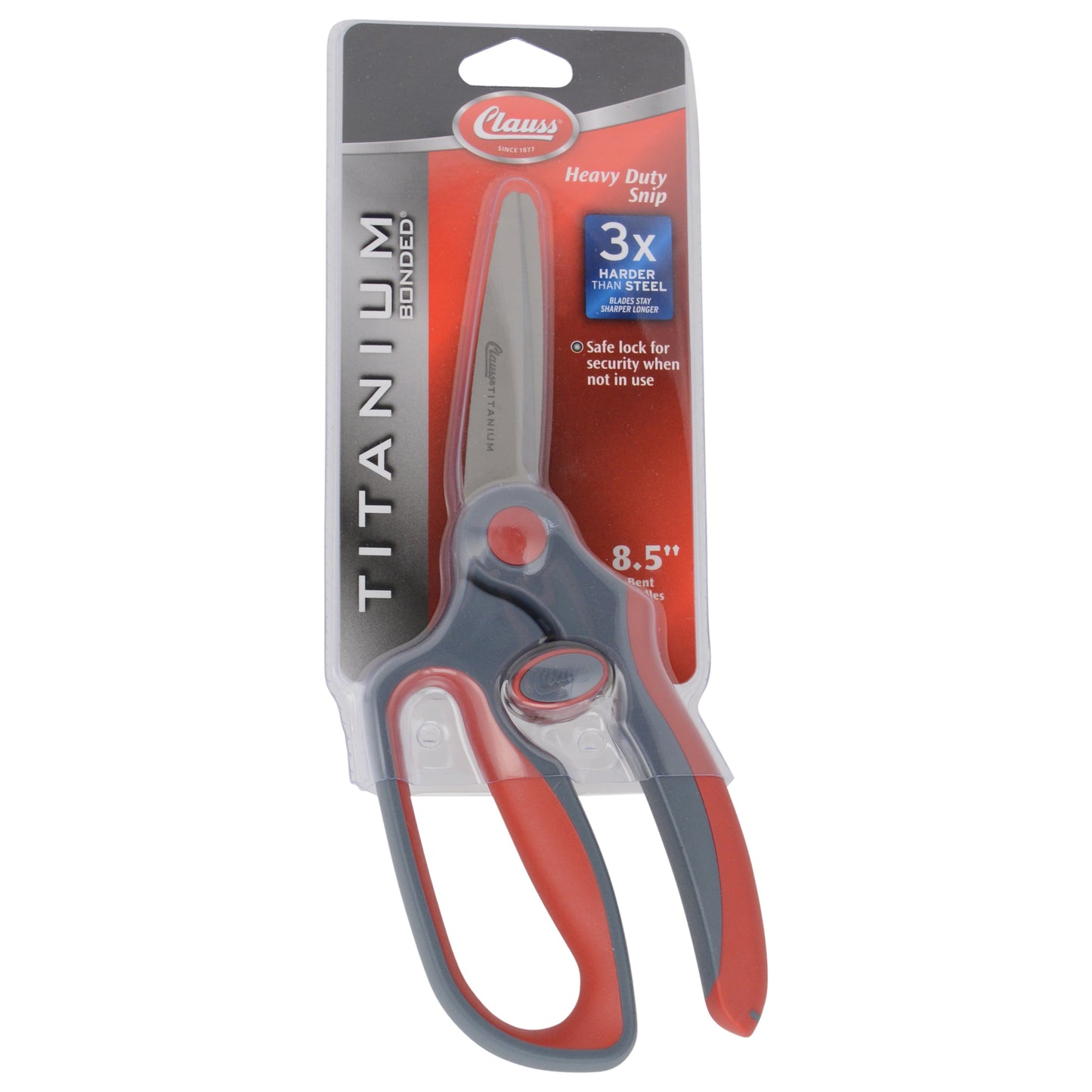 Clauss 8.5’’ Titanium Heavy Duty Bent Finger Loop Snips - Hardware & Industrial Cutting