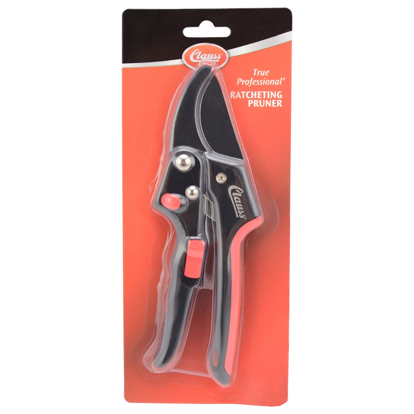 Clauss 8’’ Ratchet Action Pruner Red - Floral and Lawn & Garden