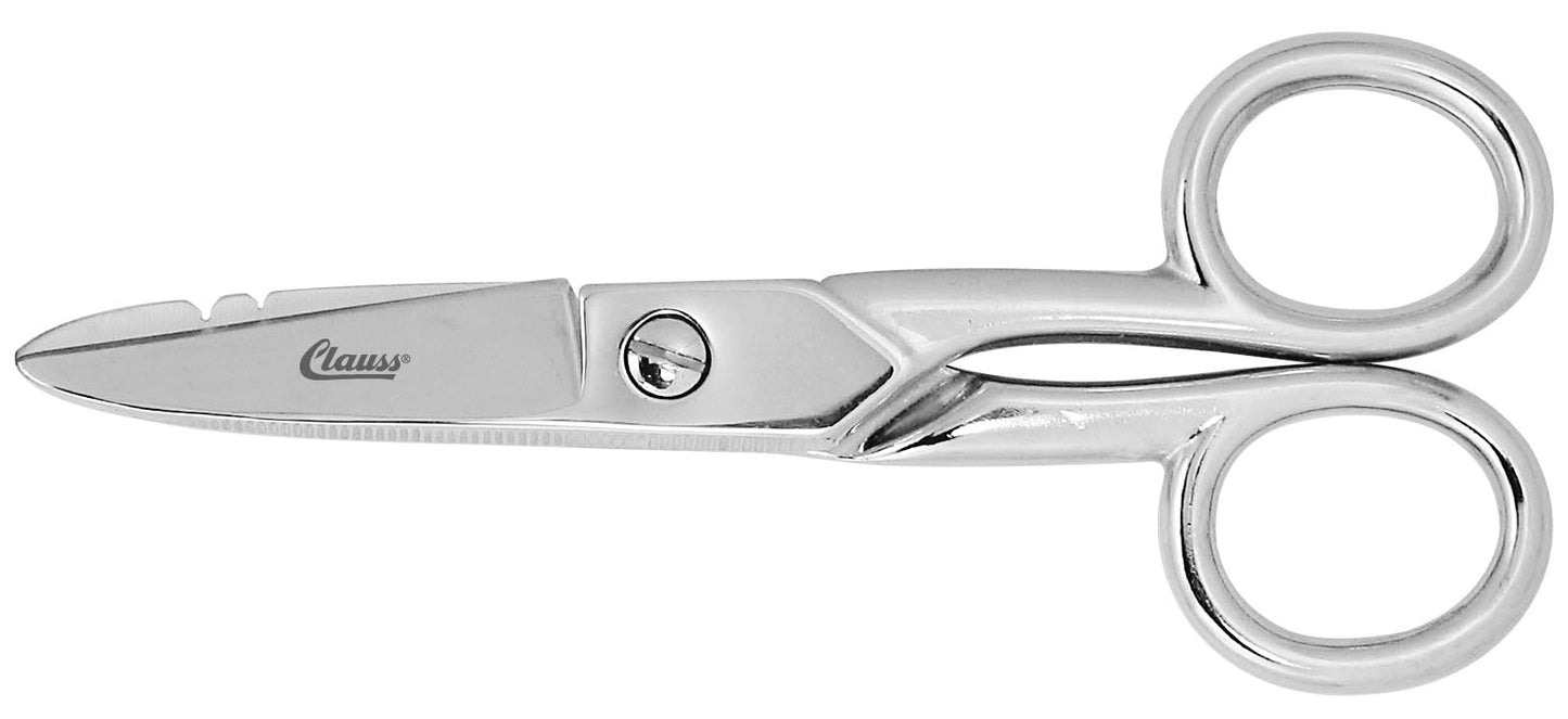 Clauss 5’’ Straight Scissor - Electrician’s Serrated Wire Cutting Notch - 12710 - Available for Purchase