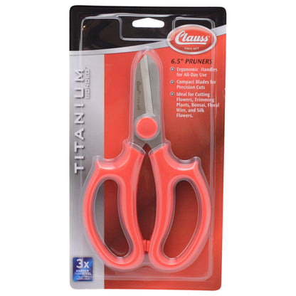 Clauss 6.5in Titanium Pruners Floral and Lawn & Garden