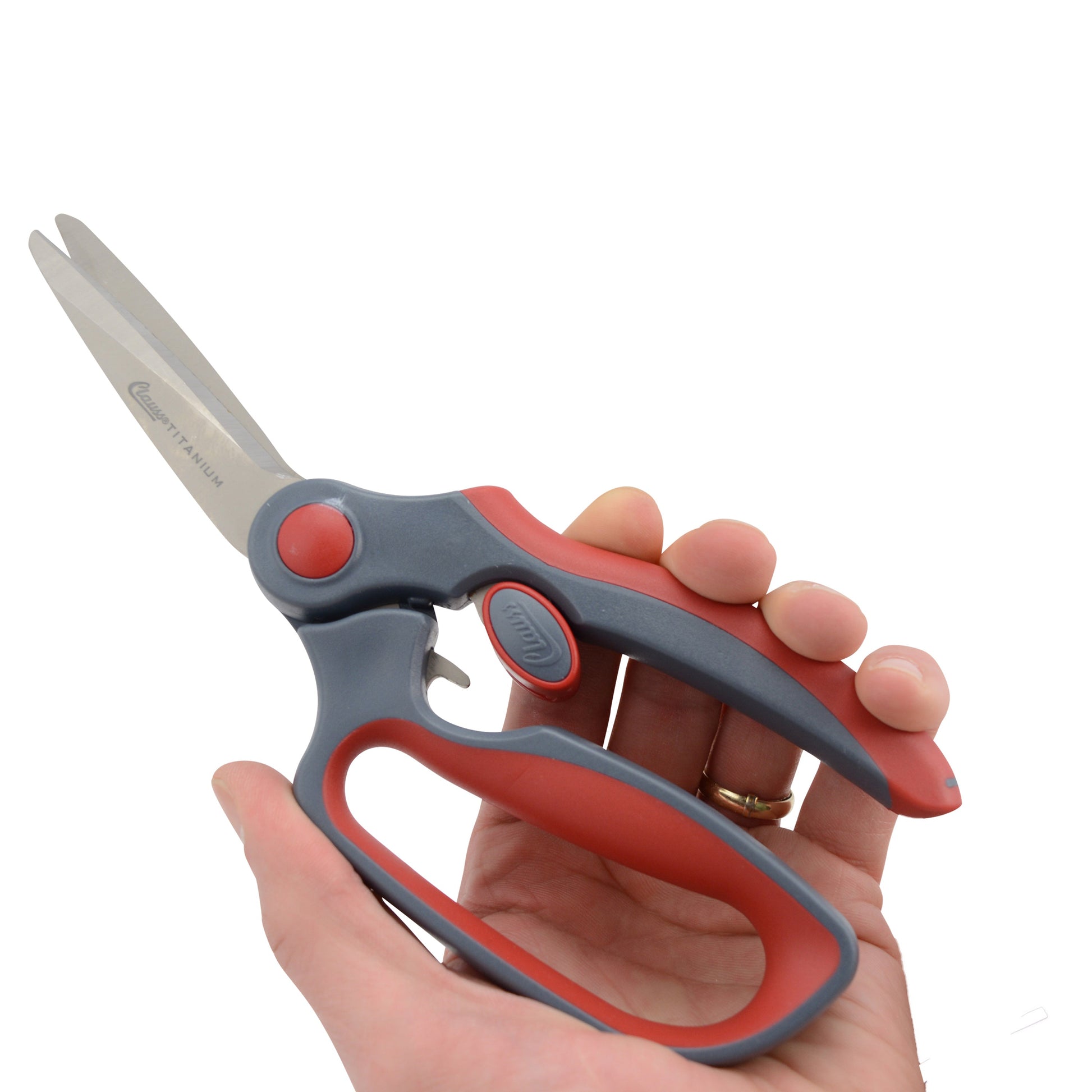 Clauss 8.5’’ Titanium Heavy Duty Bent Finger Loop Snips - Hardware & Industrial Cutting
