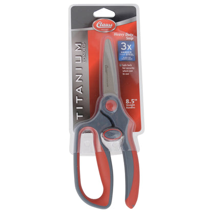 Clauss 8.5’’ Titanium Heavy Duty Straight Finger Loop Snips - Hardware & Industrial Cutting