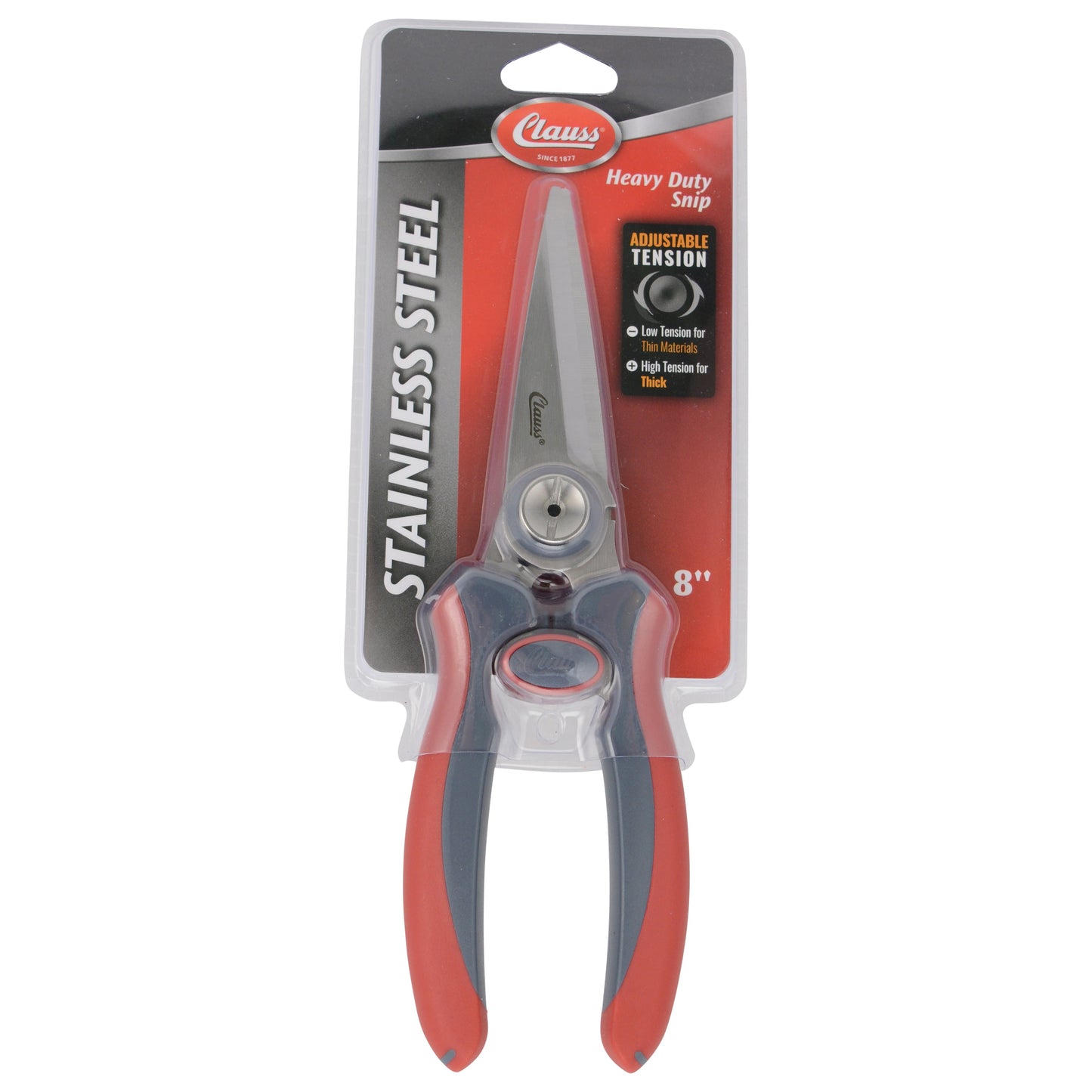 Clauss 8’’ Heavy Duty Stainless Steel Glide Snip - Hardware & Industrial Cutting