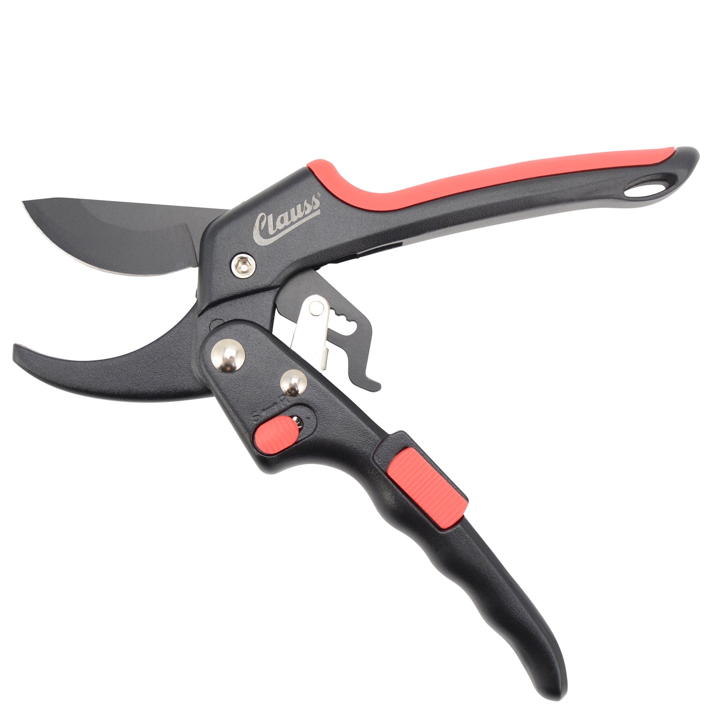 Clauss 8’’ Ratchet Action Pruner Red - Floral and Lawn & Garden