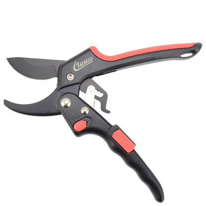 Clauss 8’’ Ratchet Action Pruner Red - Floral and Lawn & Garden