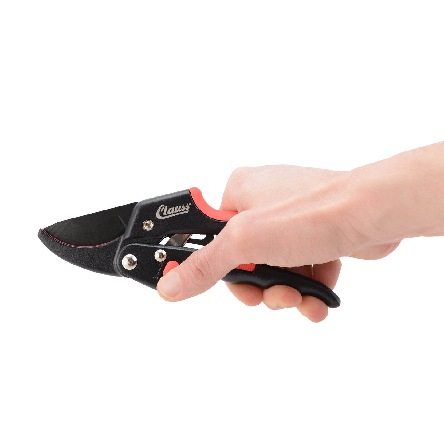 Clauss 8’’ Ratchet Action Pruner Red - Floral and Lawn & Garden