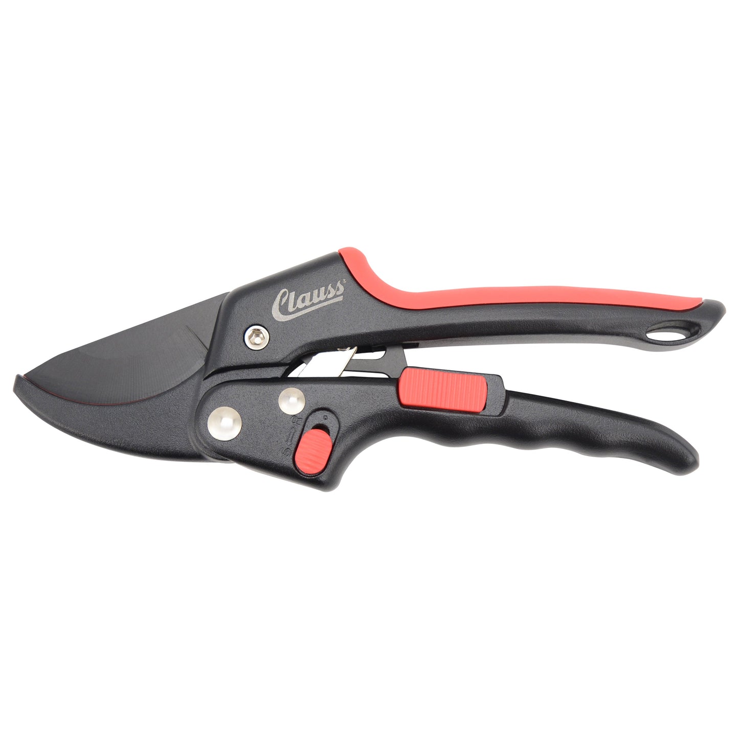 Clauss 8’’ Ratchet Action Pruner Red - Floral and Lawn & Garden